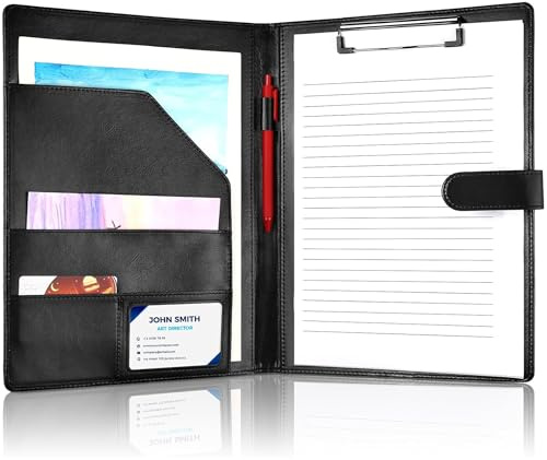 Zuuyye - Carpeta con Clip A4, Carpeta de Escritorio con Cierre Magnético para Oficina y Conferencias - Negro