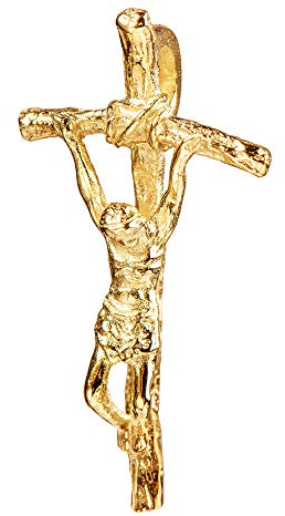 JEVELION Kreuz-Anhänger Goldkreuz Jesus Christus für Damen, Herren und Kinder als Kettenanhänger 585 Gold 14 Karat mit Schmuck-Etui