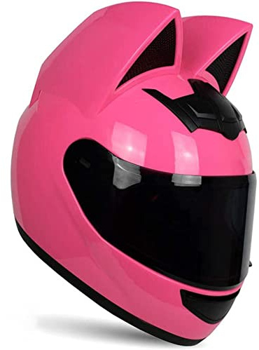 Wangbadan ZJ-15 Pink Cat Ear Motorcycle Helmet, DOT Certified, Suitable for All Seasons