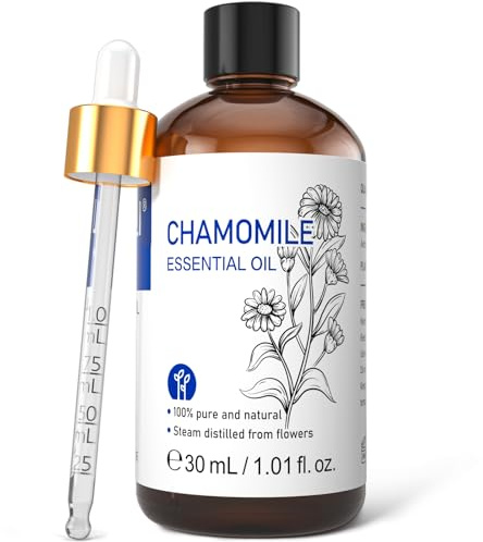 HIQILI Chamomile Essential Oils 30ML, 100% Natural Aromatherapy Oil for Face, Candle Making, Diffuser, Skin&Hair - 1 Fl Oz