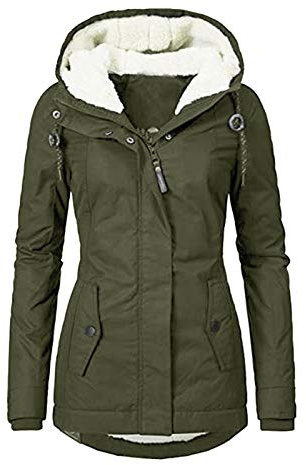 HHMY Parka para mujer, de invierno, cálida, de pelo de peluche, con forro, resistente al agua, gruesa, parka de invierno, chaqueta de forro polar, chaqueta acolchada, cortavientos, chaqueta de