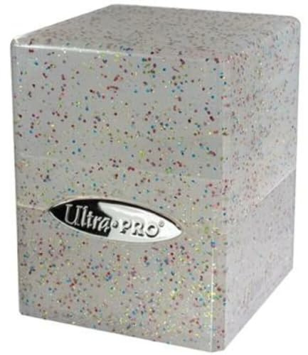 Ultra Pro - Frosted Cube Storage Box for Over 100 Trading Cards (Glitter Crystal) - Protect Your Playing Cards, Sports Cards or Trading Cards in Elegant Glitter Box