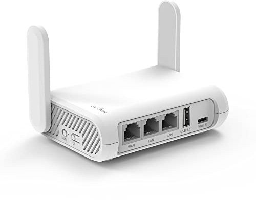 GL.iNet GL-SFT1200 (Opal) Secure Travel WiFi Router – AC1200 Dual Band Gigabit Ethernet Wireless Internet Router | IPv6 | USB 2.0 | MU-MIMO | DDR3 |128MB Ram | Repeater Bridge | Access Point Mode