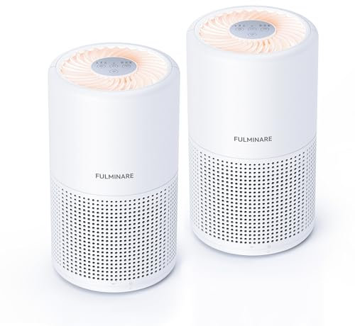 FULMINARE Air Purifiers for Bedroom H13 True HEPA Air Filter (White 2 Pack)