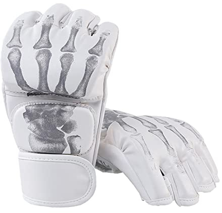 harayaa Guantes de Boxeo MMA, Equipo de protección, Abiertas, Transpirables, Ligeros, para Mujeres, Hombres, jóvenes, Boxeo, Saco Pesado, Lucha de, Demonio Mano Blanca