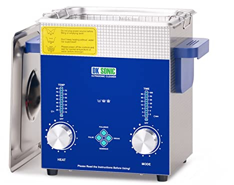 DK SONIC 2L Limpiador Ultrasónico, 60W Limpiador Ultrasónico Comercial de Joyas con Temporizador Codificado, Calentador y Cesta, Multiusos para Joyas, Gafas, Cadenas y Relojes.
