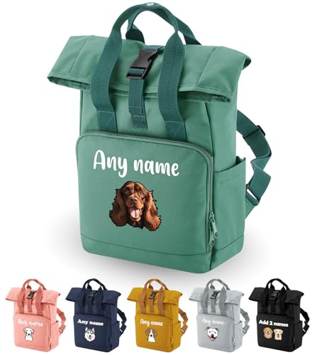 Spoilt Rotten Pets Any Breed Dog Rucksack Backpack Custom Personalised With Dog Name & Choice of Breed Design Pet Accessories Bag, Overnight, Holiday, Walking,