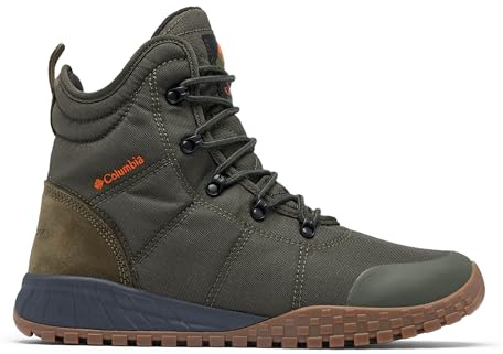 Columbia Fairbanks Omni-Heat, Stivali da Neve Uomo, Deep Olive/Desert Sun , 42.5 EU