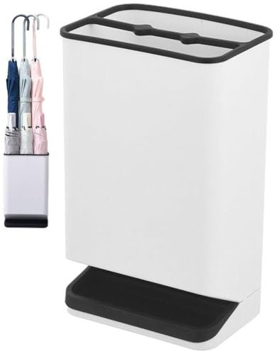 Glixoft Umbrella Stand Rack 6 Holes Plastic Umbrella Holder with Hydroscopic Tray, Small Umbrella Rack for Indoor Home Office