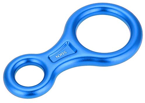 Masyrt Klettern 8 Abseilgerät, 35KN Kletterausrüstung 8 Abseilgerät, Aluminiumlegierung Bergsteigen Klettern Abbildung 8 Seil Abseilring, Zum Abseilen Sichern Klettern (Blau)