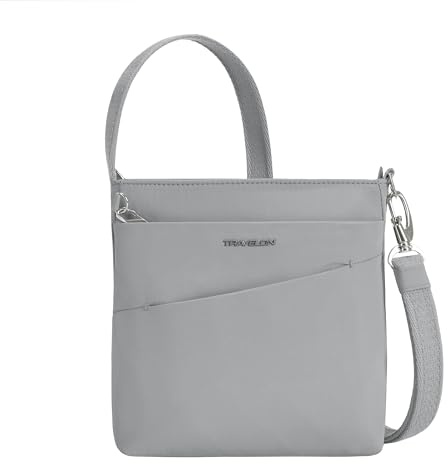 Travelon Petit sac à bandoulière antivol Roam, glacier, 8.5”W X 8.5”H X 2.25”D