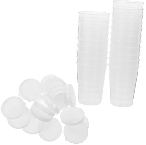 ABOOFAN Lot De 20 Gobelets Doseurs Avec Couvercle Gobelets Mélangeurs Gobelets À Pipi Gobelets Avec Couvercles Petits Gobelets Doseurs Gobelets Gradués Gobelets D'Échantillons