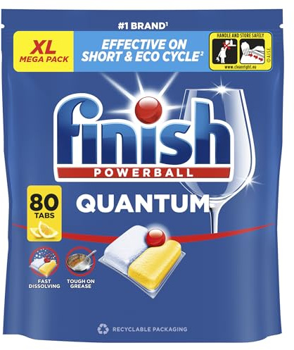 Finish Quantum All In One Dishwashing Tablets Lemon, Pack of 80