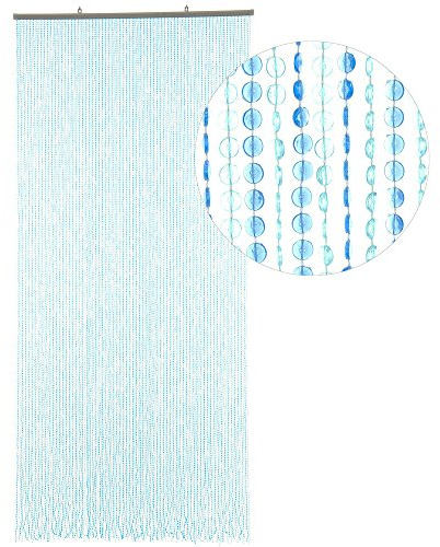 HAB & GUT Türvorhang MINI-DIAMANTEN, HELLBLAU/BLAU, 90x200 sehr dicht, Insektenschutz Perlen Pailettenvorhangg