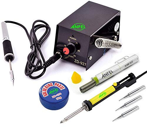 MINI STAZIONE SALDANTE ZD-927 STAGNO + 3 PUNTE + PASTA SALDA + POMPETTA ELETTRICA ASPIRA STAGNO CON RISCALDATORE 8W SALDATORE PUNTA FINE 0,3mm PICCOLE SALDATURE DI PRECISIONE TEMPERATURA 100-450°C