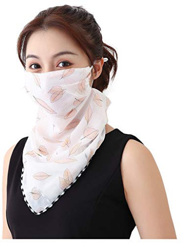 riou Damen Mundschutz Halstuch Multifunktionstuch Sommer UV-Schutz Atmungsakti Chiffon Tuch Schlauchtuch