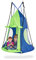 GIANTEX Nestschaukel Outdoor mit Zelt, Kinderschaukel bis 150 kg belastbar, Gartenschaukel Ø 100 cm für Kinder & Erwachsene, Hängeschaukel höhenverstellbar, Tellerschaukel mit Tür & Fenster (Grün)