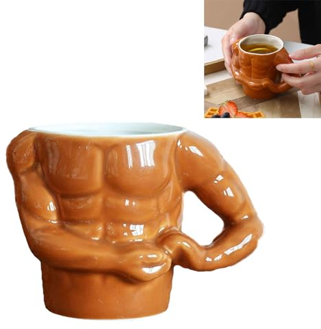 Regalo Uomo Tazza, Tazza Muscoli Tazze di Caffè Tazza da Colazione, per Ufficio e Casa per Colazione, Caffè, Latte, Regali per La Famiglia, Gli Amici, 400ml