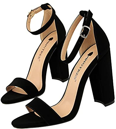 Scarpe Sandali Tacco Alto Donna Punta Aperta High Heels Alto Lavoro Festa Elegante Scarpe de Décolleté a Sandali Altissimi con Plateau e Fibbia della Cintura Taglia 9.5 CM 34-43 EU