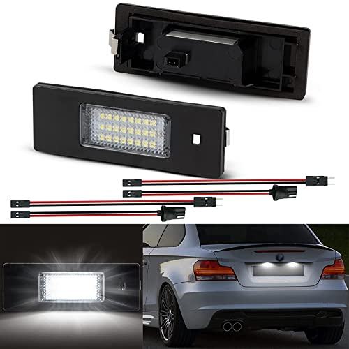 OZ-LAMPE LED Number Plate Light for BMW E81 E87 E87N E63 E64 E46LCI E85 E86 E89 F20 F12 F13 MINI cooper R55, 2Pcs Number Plate Lights Bulbs, Canbus design Error free LED Rear License Plate Lights