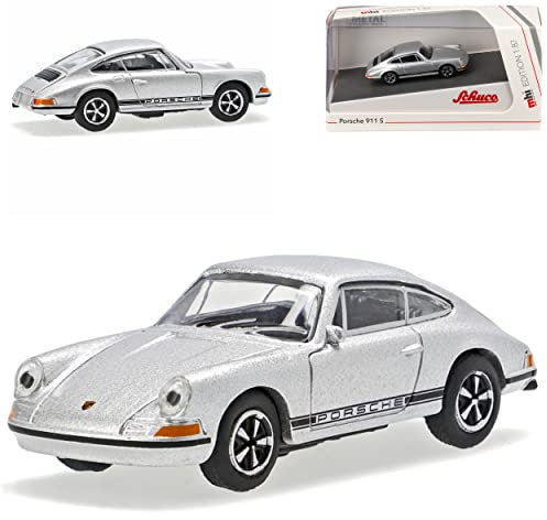 Porsche 911 S Urmodell Coupe Silber 1963-1973 H0 1/87 Schuco Modell Auto mit individiuellem Wunschkennzeichen