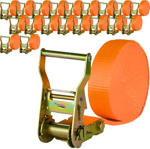 Safetytex Spanngurt 2t 6m 1000kg 2000 kg daN Zurrgurte einteilig LKW Anhänger 2 to 6 Meter (20 Stück)