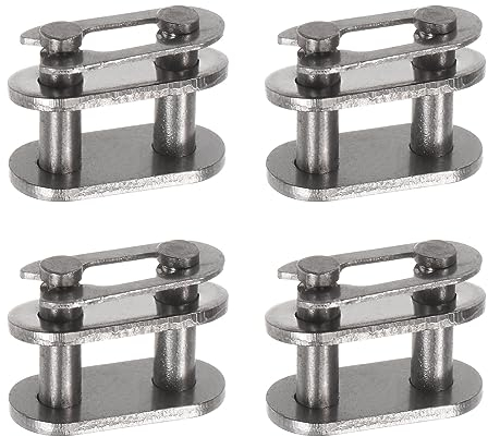 sourcing map 4Stk Kette Master Stecker Verbindungsrolle 3/8 Abstand Edelstahl Standard Verbinden Geteilter Glieder für 06B Kette
