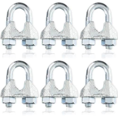 ZKSXOA 6 Pcs Drahtseilklemme 5mm Edelstahl M5 Bügelseilklemme, Bügelklemme Edelstahl U-Bolzen Bügelform Sattelbefestigungsklemme für Stahlkabel Stahldraht Stahlseil