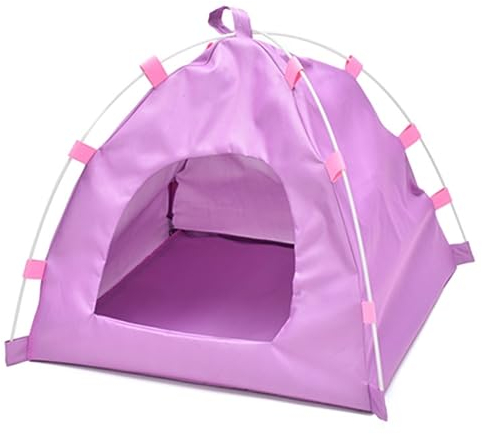 Katzenbett Haustierbett Wasserdichtes Hundezelt, Zusammenklappbares Haustierzelt Mit Kissen, Kleines Haus, Haustierbett, Zelt, Tragbar, Faltbar, Für Hunde Hundesofa Schlafen (Color : Rosa, Size : 40
