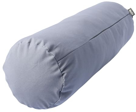 VLFit großes Yoga-Bolster – formbeständiges Schlauchkissen für Meditation, Bolster zum Dehnen, aus umweltfreundlichem Kapok – 50 x 15 x 15 cm (Graphitgrau)