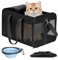 BYZESTY Transportbox Katze Hund Katzentransportbox Hundebox Faltbar Hundetransportbox Katzen Transportboxen Hundetasche Katzenbox Katzentransporttasche Inkl. Hundenapf, 42 x 28 x 28 cm