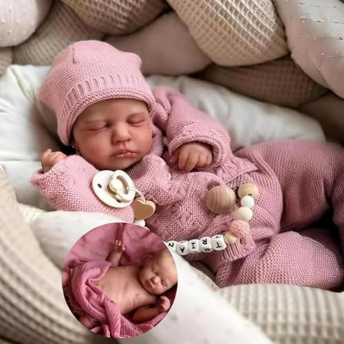 Anano Reborn babydockor silikon hel kropp 50,8 cm realistisk babydocka flicka, babydocka i hel silikon, realistiska babydockor, verklighetstrogna nyfödda barn med tillbehör