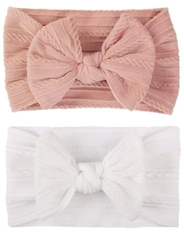 2 Stück Stirnband Baby MäDchen Baby Stirnband MäDchen 0-3 Monate MäDchen Haarreif Kinder Fotoshooting Neugeborene Schleifen Haarband Newborn