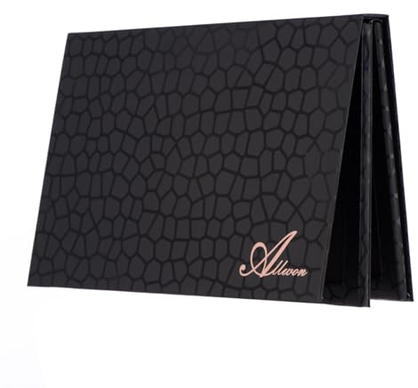 Allwon 2-lagige Buchförmige magnetische Palette, große leere Make-up-Palette, Aufbewahrungsbox für Lidschatten, Lippenstift, Rouge, Puder, Schwarz