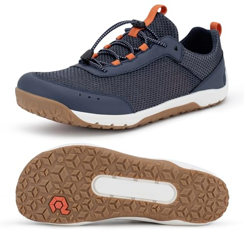 Pulltop Men's Barefoot Water Shoes | Quick-Dry | Lightweigh Wide Zero Drop Self-Draining Sole Amphibious Sneakers Navy-Gum Size 11