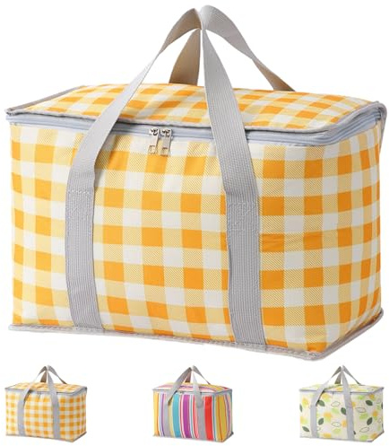 LaresDay Borsa termica isolata, 14 l (35 x 20 x 20 cm), Oxford 900D, riutilizzabile per campeggio, picnic, spiaggia e shopping, borsa refrigerante con maniglia per la consegna e le attività all'aperto