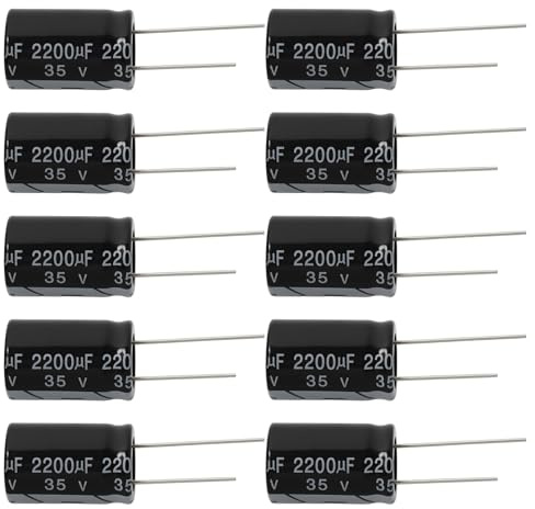 OTOTEC 10 st 2200uF 35 V radiella elektrolytiska kondensatorer i aluminium 16 x 25 mm RM7,5 105 °C