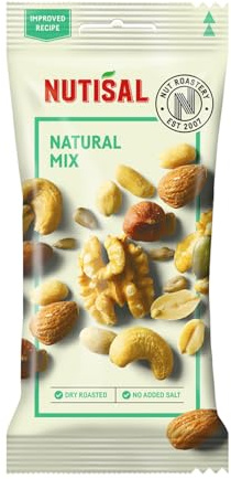 Nutisal Frutta Secca Arachidi,Anacardi,Nocciole,Noci,Mandorle Confezione da 14 Bustine da 60g [Natural Mix]