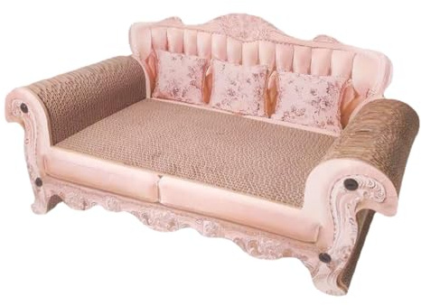 Castolo da letto per gatto rosa - scratch bottiglie 60x24 cm, comodo padraggio graffiante | Mobili graffianti sostenibili per gatti domestici, letti da salotto a bordo graffio, sporco -low -grave mobi