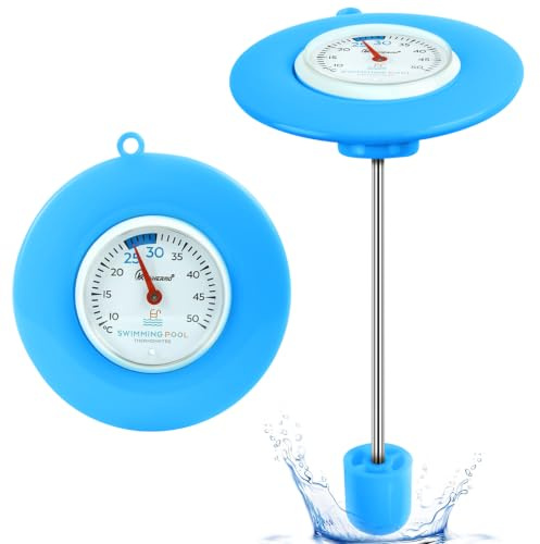 Termometro Piscina Galleggiante, Termometro Galleggiante per Piscina Facile da Leggere, Termometro per Piscina Esterna Interna, Impermeabile IPX6 Termometri per Piscine Spa Vasche Stagni Acquari