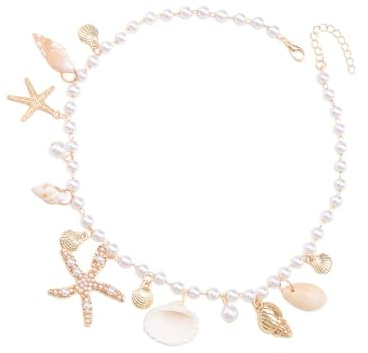 Beimus multifunktionell snäcka hänge halsband pärlor halsband trendig nyckelbenskedja perfekt för olika tillfällen skal