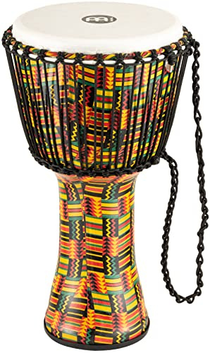 Meinl Percussion Rope Travel Djembe – Grande Percussion à Main – Avec Cordes en Nylon – Diamètre 12 Pouces – Plastique, Multicolore (PADJ5-L-F)