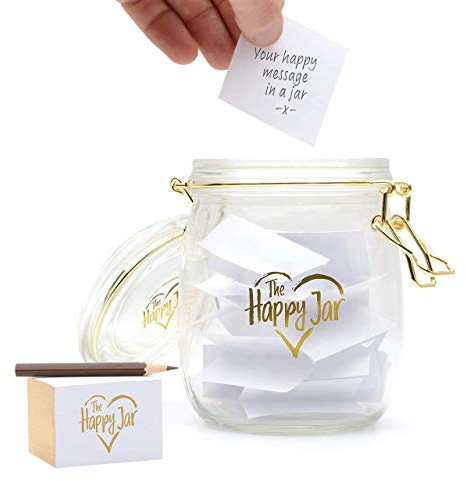 CKB LTD The Happy Jar Glasdose A Year of Happiness and Daily Positivity, einzigartiges Geschenk
