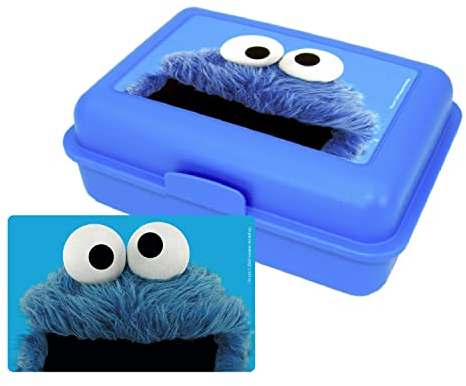United Labels Sesamstraße Brotdose - Krümelmonster Lunchbox Butterbrotdose mit Trennwand Blau