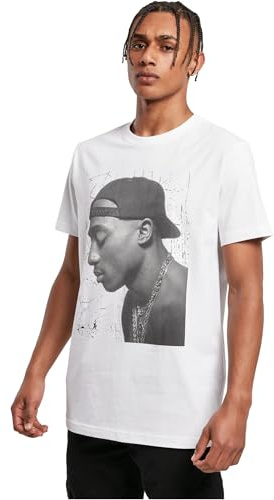 Mister Tee Herren Tupac Cracked Background Tee T-Shirt, White, XXL