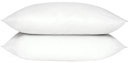 Brentfords 2 Pack Soft Medium Firmness Pillows Twin Pack of Luxury Soft Hollow Fibre Filling, White - 46 x 71cm, BFPPBBPWH02