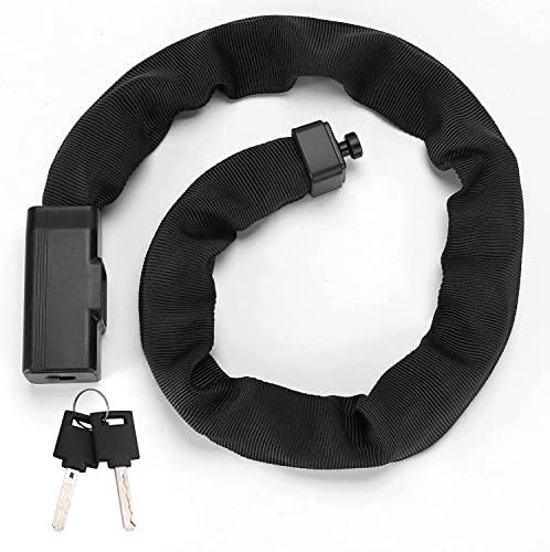 ROCKBROS Catena Bici Antifurto, Lucchetto a Catena in Acciaio, per Bicicletta MTB Moto Scooter E-bike, con Chiavi, Antitaglio Sicuro, 97cm x 8mm
