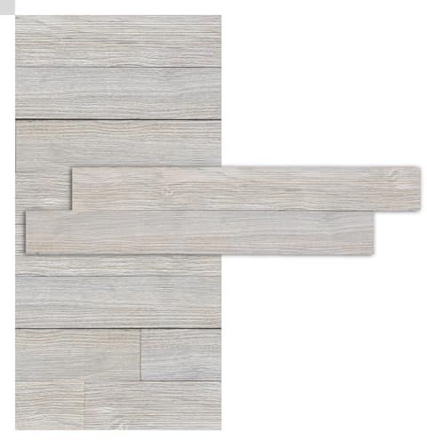 iWerk® Echtholz Wandpaneele | Selbstklebende Holzpaneele | Helle Wandverkleidung für Küche, Garderobe & Wohnzimmer | Design „Kristall“ – 78 × 10 × 0,5 cm