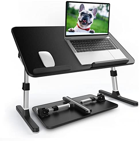 Homesbrand Laptop Stand Computer Desk, Height and Angle Adjustable Laptop Table, Portable Bed Tray for Eating, Foldable Standing Desk for Home Working, Writing in Sofa Bed,55x34.5cm