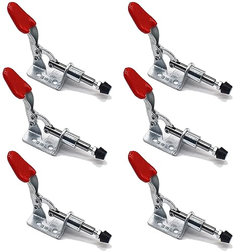 Toggle Clamp, Abrazadera Horizontal, Abrazaderas de Palanca para Carpintería, para Soldadura, Operación de Máquinas, Carpintería, GH-301 AM 45Kg (6 Piezas)